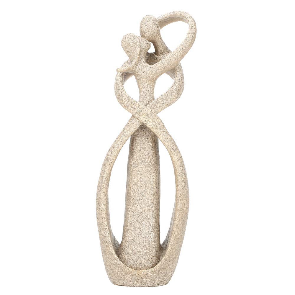 Tomotato Sandstone Statue, Kissing Lovers Statue Sandstone Resin Romantic Lover Hug Kiss Abstract Sculpture Couple Collectible Figurines Love Ornament for Home Office Desktop Bookshelf Wedding Decor