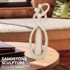 Tomotato Sandstone Statue, Kissing Lovers Statue Sandstone Resin Romantic Lover Hug Kiss Abstract Sculpture Couple Collectible Figurines Love Ornament for Home Office Desktop Bookshelf Wedding Decor view 4
