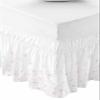 Summer Fall Flowers Bed Skirt King Size 18 Inch Drop,Adjustable & Elastic Wrap Around Bed Skirts Pleated Luxury Ruffles for Twin Full Queen Cal King Bed,Abstract Minimalistic Ombre Botanical Plant view 2