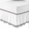 Bohemian Bed Skirt Queen Size 16 Inch Drop, Adjustable & Elastic Wrap Around Bed Skirts Pleated Luxury Dust Ruffles for Twin Full Queen Cal King Base Bed, Ethnic Black Tribal Unique Chic Boho view 2
