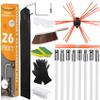 Sealegend 26FT Chimney Sweep Kit Rotary Flexible Cleaning Brush with 8 Rods view 1