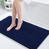 Arotive Luxury Bathroom Rugs 47x20, Extra Soft Thick Absorbent Shaggy Chenille Bath Rugs, Non-Slip Machine Wash Dry, Bath Mats for Bathroom Floor, Tub and Shower, Home Decor Accessories, Navy view 1
