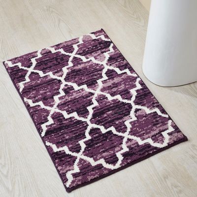 Better Trends Savio Collection 17" x 24" Bath Rug, Non Slip Bath Mat & Washable Bath Rugs, 100% Polyester Premium Bath Floor Mat, Perfect Bath Mats for Bath - Purple Bath Rugs