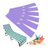 Growell Towel Bands (6 Pack) - Stretch Beach Towel Clips for Beach, Pool, Cruise Chairs; Purple view 1