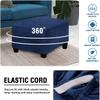 ADPON Square Velvet Ottoman Covers Ottoman Slipcover Square Footstool Protector Covers Storage Stool Ottoman Covers Stretch with Elastic Bottom (X-Large,Navy) view 3
