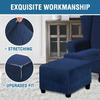 ADPON Square Velvet Ottoman Covers Ottoman Slipcover Square Footstool Protector Covers Storage Stool Ottoman Covers Stretch with Elastic Bottom (X-Large,Navy) view 4