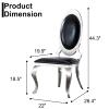 Elegant Dining Chairs Set of 6, Modern Faux Leather Dining Room Chair w/Unique Oval Back Silver Stainess Legs,White Luxury Upholstered Accent Kitchen Chairs for Kitchen, Dining, Bedroom, Living Room view 3