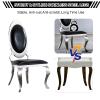 Elegant Dining Chairs Set of 6, Modern Faux Leather Dining Room Chair w/Unique Oval Back Silver Stainess Legs,White Luxury Upholstered Accent Kitchen Chairs for Kitchen, Dining, Bedroom, Living Room view 4