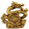 15.6" Brass Gilt Fengshui Classical Dragon Lucky Wealth Zodiac Animal Loong Statue view 1