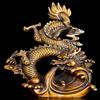 14.6" Brass Fengshui Classical Dragon Lucky Wealth Zodiac Animal Loong Statue view 4