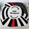 USA Red Line Firefighter Flag Fitted Sheet Set for Full Size Bed 3 Pieces Bedding Sheets-Deep Pocket Bedsheet Fits Mattress Upto 16",2 Pillow Cases Bedroom Decor Star Striped Flags view 4
