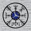 Wall Clock with Viking Age Symbols Vinyl Clock Quiet and Ticking Wall Art Clock Mechanism view 2