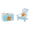 LIFKOME Mediterranean Style Mini Beach Chair Ornament with Wooden Box Nautical Home Decor Accent for Tabletop Dollhouse Bathroom and Office Decoration view 1