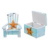 LIFKOME Mediterranean Style Mini Beach Chair Ornament with Wooden Box Nautical Home Decor Accent for Tabletop Dollhouse Bathroom and Office Decoration view 3