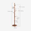 Coat Rack Freestanding Coat Tree Simple Sturdy Wooden Coat Rack Stand, Entryway Hall Tree Coat Tree with Base for Hat Clothes Purse Scarves Umbrella Wooden Coat Rack Metal coat rack Tree Coat Stand view 3