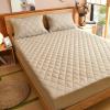 Fitted Sheet Queen,Quilted Waterproof Solid Color Mattress Protector, Bedroom Hotel Homestay Guest Room Fitted Sheets for Single Double Beds (Khaki 120 * 200cm) view 1