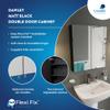 Croydex Dawley Double Door Medicine Cabinet 24W x 26H inches Size, Surface Mount, Matt Black Steel Bathroom Wall Cabinet with Mirror and Adjustable Shelves. view 4