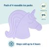 Wildkin Kids Ice Packs (4 Pack)  Slim, Reusable, Keeps Lunch Cool for School/Travel - Unicorn view 4