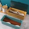 Cabilock 2pcs Transparent Flatware Tray Utensil Organizer: Chopsticks Storage Box with Lid, Plastic Utensil Drawer Organizer Silverware Drawer Organizer Tray Cooking Dinnerwar view 4
