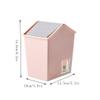 DYPASA Garbage Can Desktop Trash Can Girl Small 4L Living Room Cute Home Bedroom Mini Trash Can Small Flip Indoor Trash Can Wastepaper Basket (Color : Gray) view 3