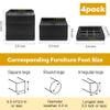 BTSD-home Bed Risers Heavy Duty Adjustable Furniture Risers Elevation in Heights 1 or 3 Inch Bed Frame Lifts Risers for Dorm Beds, Sofas 4 Pack Black Square view 2