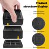 BTSD-home Bed Risers Heavy Duty Adjustable Furniture Risers Elevation in Heights 1 or 3 Inch Bed Frame Lifts Risers for Dorm Beds, Sofas 4 Pack Black Square view 3