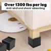 BTSD-home Bed Risers Heavy Duty Adjustable Furniture Risers Elevation in Heights 1 or 3 Inch Bed Frame Lifts Risers for Dorm Beds, Sofas 4 Pack Black Square view 4