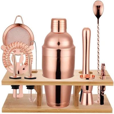 ONOTEC 11-Piece Black Bartender Kit,Perfect Home Cocktail Shaker Set for Drink Mixing,Stainless Steel Bar Tools with Stand, 24 Ounce