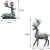 1 Pair Reindeer Figurines Elk Figurines Standing and Sitting Deer Statues Resin Animal Deer Ornament for Xmas Desk Bedroom Office Decoration - Blue view 2