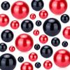PH PandaHall 148pcs Pearls for Vase Filler Red Black No Hole Faux Beads Water Candle Beads Centerpieces Bead for Makeup Brush Holder New Year Home Table Decor 10/14/20/30mm view 1