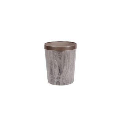 DYPASA Garbage Can Creative Wood Trash Can 12L Wood Round Storage Box Trash Can Storage Box Desk Storage Basket Wastepaper Basket (Color : Gris)