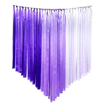 Purple Party Decoration Lavender Streamer Backdrop 197 Ft1.97" Wide Satin Ribbon Lilac Fringe Hanging Garland for Wedding Bridal Shower Bachelorette Birthday Baby Shower Graduation Hen Party Supplies