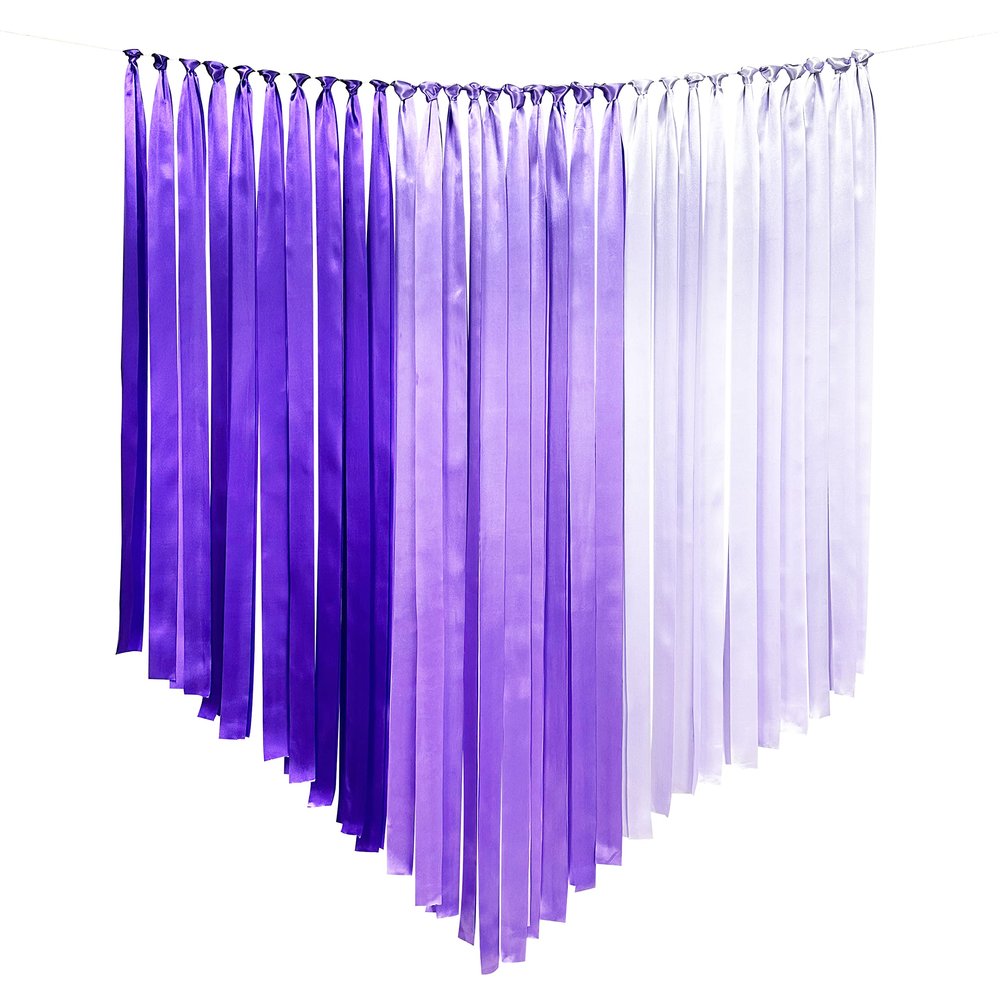 Purple Party Decoration Lavender Streamer Backdrop 197 Ft1.97" Wide Satin Ribbon Lilac Fringe Hanging Garland for Wedding Bridal Shower Bachelorette Birthday Baby Shower Graduation Hen Party Supplies