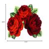 Abeigoi Red Rose Bath Rugs,Toilet Rugs U Shaped,Washable Thick Soft Floor Carpet Non-Slip Shaggy Flower Area Rugs for Bathroom Tub Shower,Red view 2