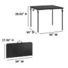 34" Square Resin Fold-in-Half Table, Rich Black view 3