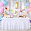 Besutolife White Tablecloths for Rectangle Tables 8ft Spandex Table Skirt One-Piece Wrinkle-Resistant Ruffles Design for Banquets Parties Wedding Dining Table view 2