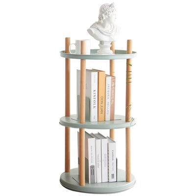 360 Rotating Bookshelf Storage Shelf, 3 Tier Bookcase with Large-Capacity Storage Space, Modern Multifunctional Storage Rack, Compact Standing Shelf for Living Room, Bedroom, Study Room, Kitchen