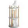 360 Rotating Bookshelf Storage Shelf, 3 Tier Bookcase with Large-Capacity Storage Space, Modern Multifunctional Storage Rack, Compact Standing Shelf for Living Room, Bedroom, Study Room, Kitchen view 1