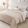 Whale Flotilla Ultra Soft Twin Quilt Bedding Set, Lightweight Microfiber Brich Beige Quilts Bedspreads Twin Size, 2 Piece Ultrasonic Geometric Coverlet Bed Cover for All Seasons view 1