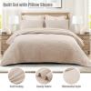Whale Flotilla Ultra Soft Twin Quilt Bedding Set, Lightweight Microfiber Brich Beige Quilts Bedspreads Twin Size, 2 Piece Ultrasonic Geometric Coverlet Bed Cover for All Seasons view 2
