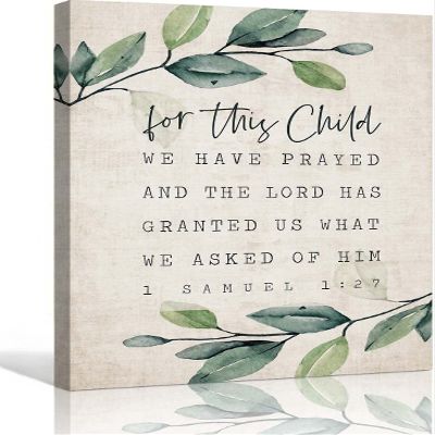1 Samuel 1 27 Bible Quotes Wall Art Bible Posters Art Deco Bathroom Decorative Paintings Vertical Canvas Colouring Wall Hanging Kitchen (12x18inch(30x45cm),Unframed)