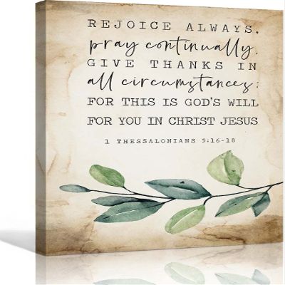 1 Thessalonians 5 16-18 Bible Verse Wall Decor Bible Posters Art Home Painting Living Room Picture Canvas Prints Vertical Artwork Modern Decorative (24x36inch(60x90cm),Unframed)
