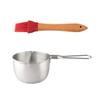 DEPILA Cast Iron Skillets Cast Iron Skillets Basting Brush Sauce Pot with Cooking Pot Chocolate Melting Pot Wax Melting Pot Silicone Brush, Stainless Candle Heater Candle Making Pots Woks view 1
