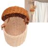 Jeanoko Kids Rattan Storage Basket Hand Woven Decorative Acorn Shaped Basket Bag Wall Hanging Basket Farmhouse Decoration for Boys Girls Photography Props (Large Handbag) view 3