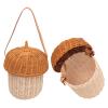 Jeanoko Kids Rattan Storage Basket Hand Woven Decorative Acorn Shaped Basket Bag Wall Hanging Basket Farmhouse Decoration for Boys Girls Photography Props (Large Handbag) view 4