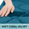 OLANLY Memory Foam Bath Mat Rug 70x24, Ultra Soft and Absorbent Bathroom Rugs, Non-Slip, Comfortable, Machine Washable Bath Carpet for Bathroom Floor, Shower and Home Decor Accessories, Peacock Blue view 2