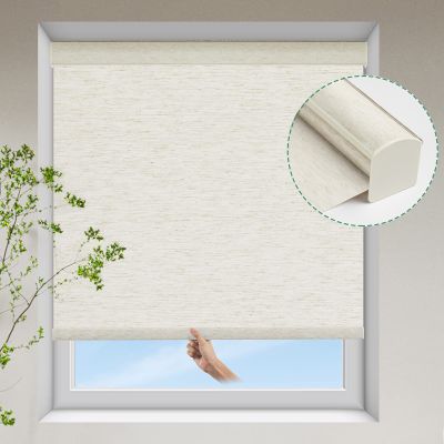 Tonature Cordless Light Filtering Roller Blinds for Window,Room Darkening Roller Windows Shades with Faux Linen Anti-UV Roller Blinds for Bedroom, Living Room, Home Office,Nursery(37.5"W x 48"H,Beige)