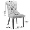 Rhomtree Tufted Dining Chair Modern Velvet Chairs for Dining Room Upholstered Dining Chairs with Nailhead Rivet Trim Design Pull Back Ring for Kitchen Dining Room (Light Blue, Set of 4) view 3