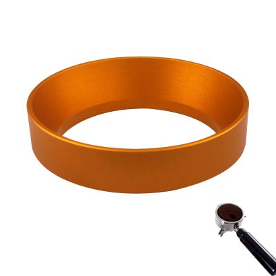 51mm Dosing Funnel, Aluminum Coffee Dosing Ring Espresso Portafilter Funnel with Magnetic Replacement for Home Cafe Barista (51mm, Gold)