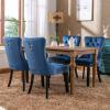 Rhomtree Tufted Dining Chair Modern Velvet Chairs for Dining Room Upholstered Dining Chairs with Nailhead Rivet Trim Design Pull Back Ring for Kitchen Dining Room (Blue, Set of 6) view 2